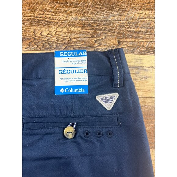 Columbia PFG Womens Shorts Regular Fit Navy Blue Size 6 - Picture 5 of 6